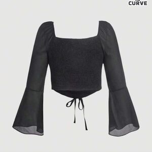 SHEIN Corset Style Blouse Black Size L